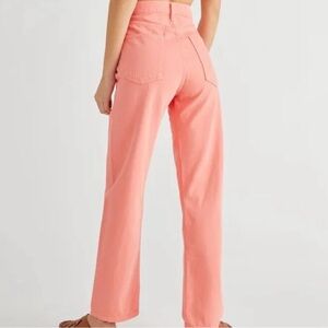 AGOLDE 90s Pinch Waist High Rise Straight •28 • NWT Salmon Pink/Peach